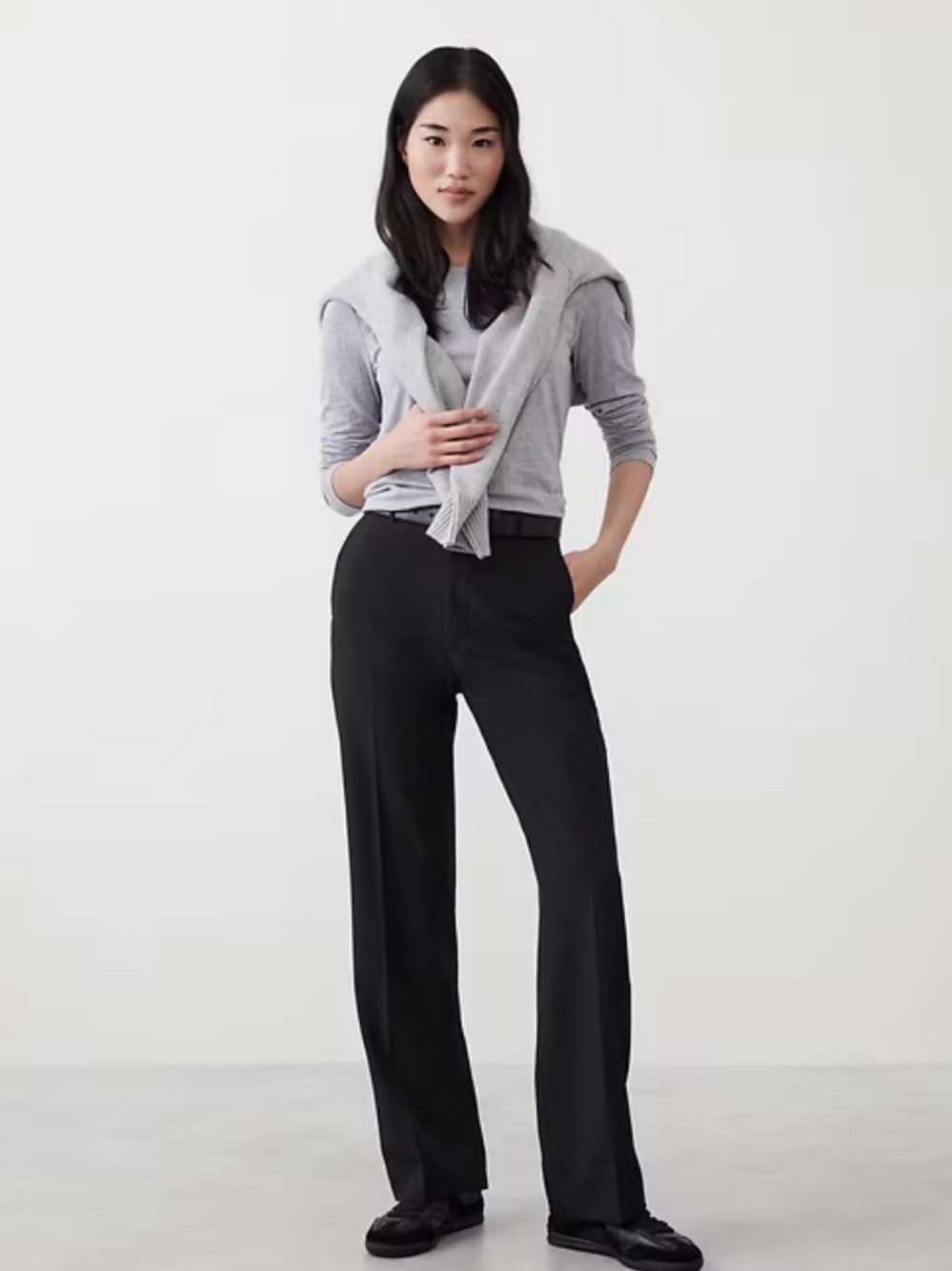 Banana Republic Black Straight-Sculpted Women's Trousers